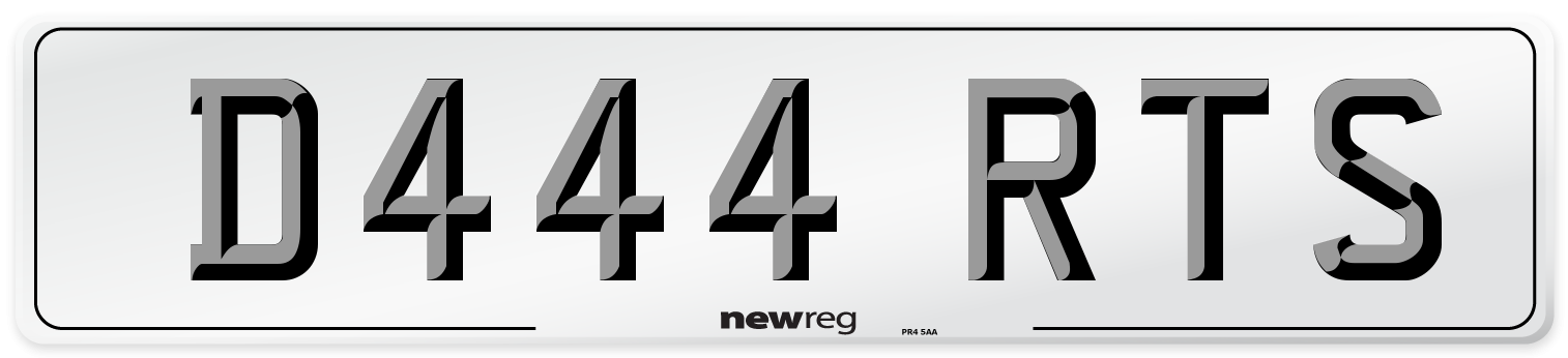 D444 RTS Number Plate from New Reg